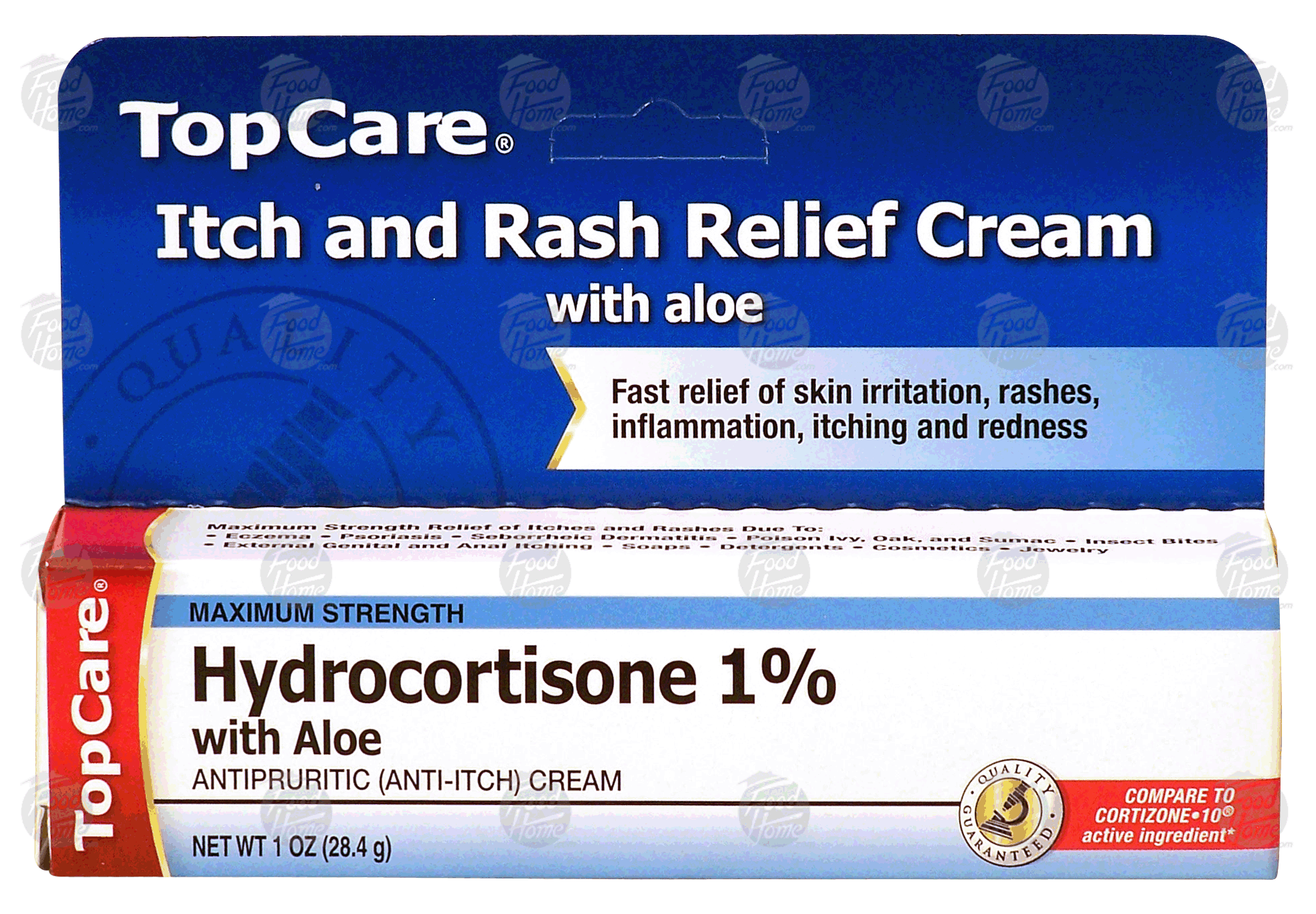 Top Care  itch and rash relief cream with aloe, maximum strength hydrocortisone 1%, antipruritic Full-Size Picture